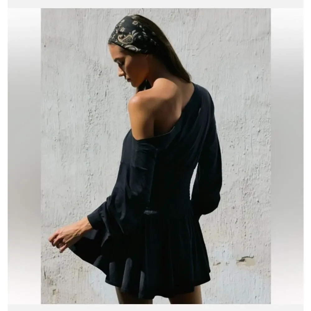 Free People Scorching Hot Black Mini Dress NWT - Picture 3 of 6